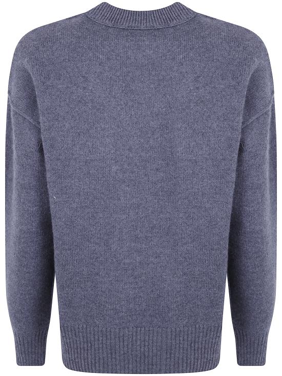 26FW 아미 빅 하트 울 크루넥 스웨터 UKS838 018 099 084 HEATHER GREY RED - AMI