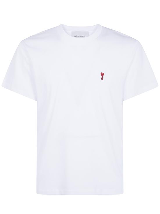 26FW 아미 스몰 하트 로고 티셔츠 BFUTS035 724 099 100 WHITE