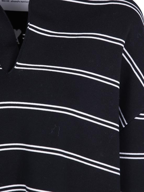 26FW 아미 폴로 티셔츠 UPL459 KN0194 004 BLACK WHITE - AMI