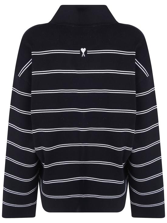 26FW 아미 폴로 티셔츠 UPL459 KN0194 004 BLACK WHITE - AMI