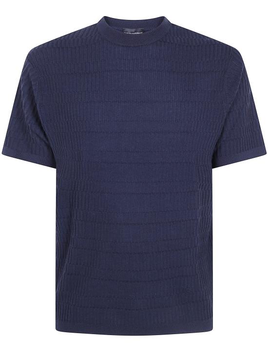 26FW 엠포리오 아르마니 탑 EM006314 AF27831 FB065 FANCY STITCH NAVY