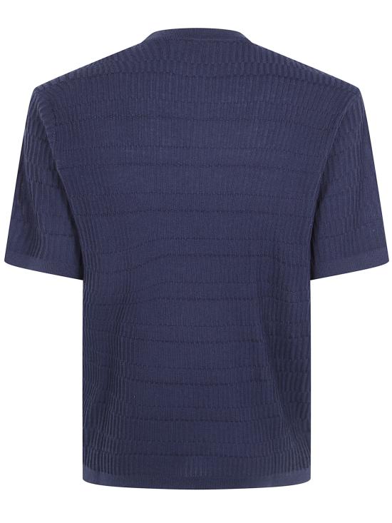 26FW 엠포리오 아르마니 탑 EM006314 AF27831 FB065 FANCY STITCH NAVY - EMPORIO ARMANI