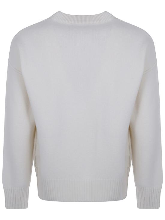 26FW 아미 빅 하트 울 크루넥 스웨터 UKS838 018 099 151 OFF WHITE BLACK - AMI