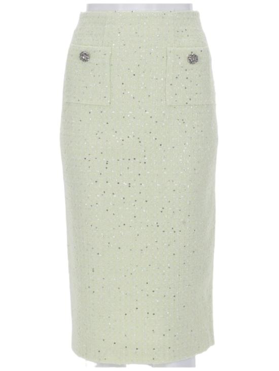 26SS 셀프 포트레이트 미디 스커트 SS26 026MSK G GREEN