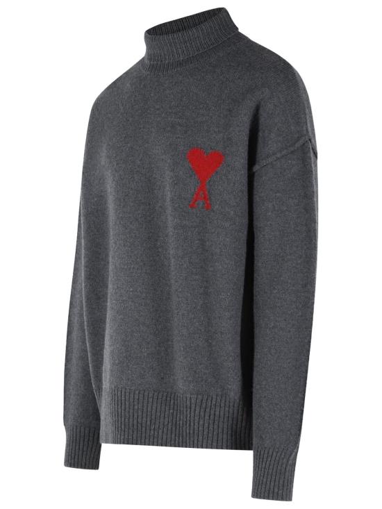26FW 아미 ADC 터틀넥 스웨터 UKS839 018084 Grey - AMI
