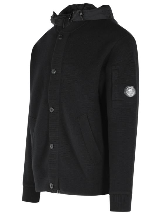 26FW 씨피 컴퍼니 메리노 울 믹스드 리버시블 가디건 21CMKN013A 006390M999 Black - C.P. COMPANY