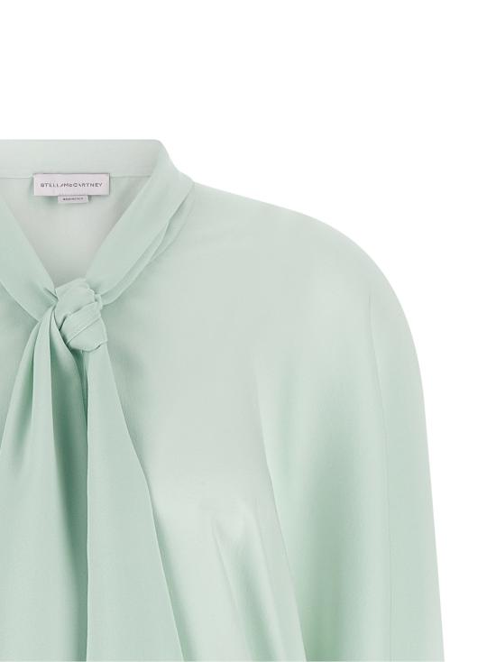 26FW 스텔라 맥카트니 블라우스/셔츠 라발리에르 칼라 셔츠 셔츠와 블라우스 그린 - STELLA MCCARTNEY
