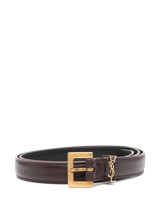 26FW 생로랑 카산드라 씬 스퀘어 버클 벨트 554465 BOO0W 6892 RED TAN - SAINT LAURENT