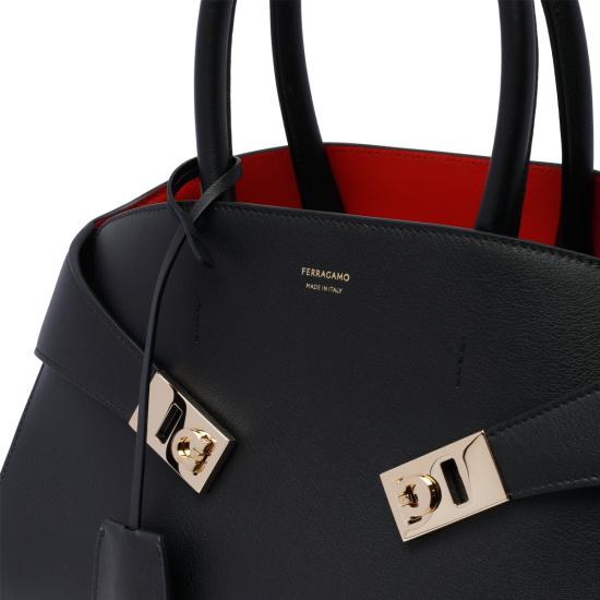 26FW 살바토레 페라가모 토트백 767814 215608NERO RED BLACK - SALVATORE FERRAGAMO