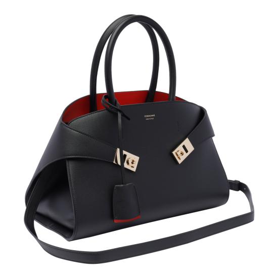 26FW 살바토레 페라가모 토트백 767814 215608NERO RED BLACK - SALVATORE FERRAGAMO