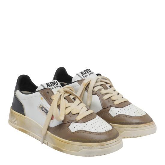 26FW 오트리 슈퍼 빈티지 메달리스트 로우 레더 스니커즈 AVLW SV60 BROWN - AUTRY