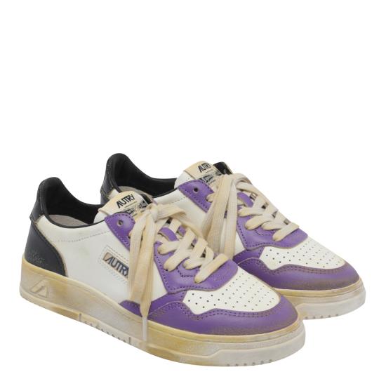 26FW 오트리 슈퍼 빈티지 메달리스트 로우 레더 스니커즈 AVLW SV53 PURPLE - AUTRY