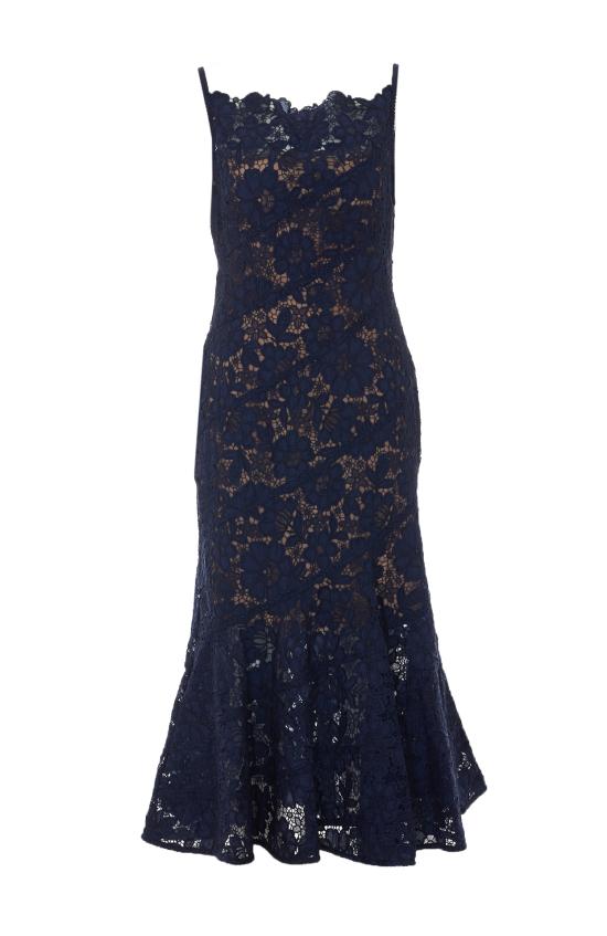 26FW 셀프 포트레이트 롱 원피스 043M NAVY Blue