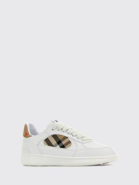 26FW 버버리 레더 체크 테라스 스니커즈 8108654 White - BURBERRY