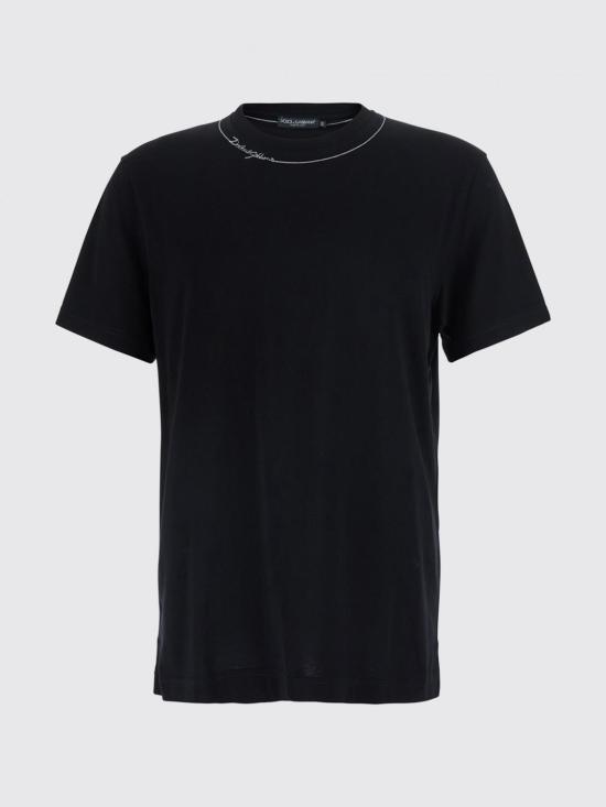 26FW 돌체앤가바나 반팔 티셔츠 G8RN8ZG7P9O N0000 Black - DOLCE & GABBANA