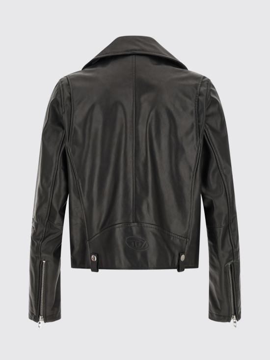 26FW 디젤 L-EO-WRD 가죽 자켓 A204620CECH 9XX Black - DIESEL