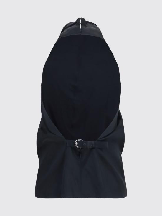 26FW 케이트 로네 플롱제 레더 홀터넥 탑 로네 플롱제 레더 홀터넥 탑 24874120 200 Black - KHAITE