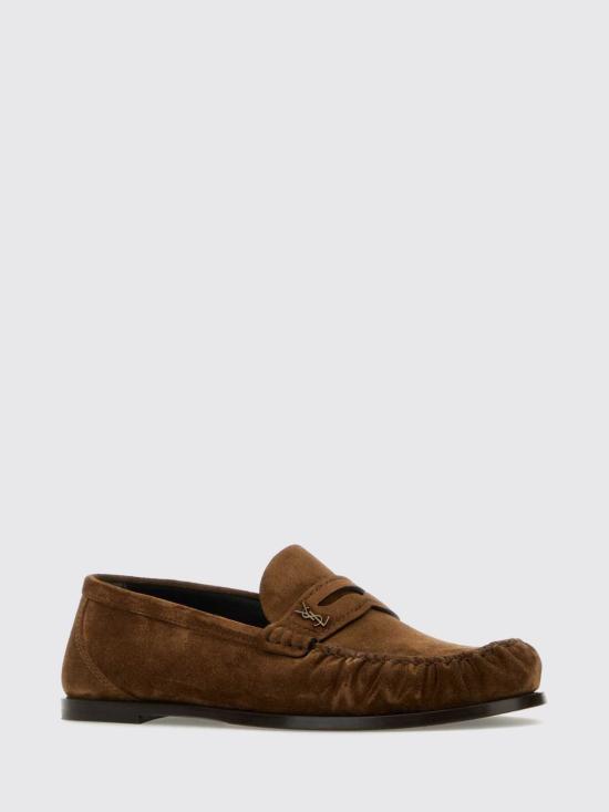 26FW 생로랑 스웨이드 페니로퍼 8211732OYAA 2732 Brown - SAINT LAURENT