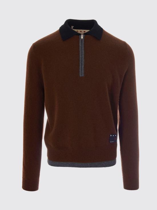 26FW 마르니 폴로 티셔츠 POMG0096Q0UFX331 MXM53 Brown - MARNI