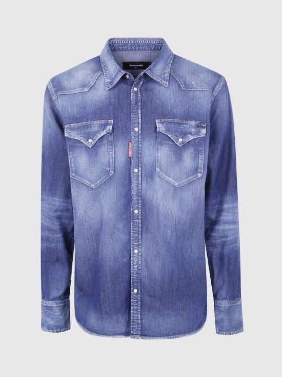 26FW 디스퀘어드2 데님 셔츠 S74DM0986S30341 470 Navy - DSQUARED2