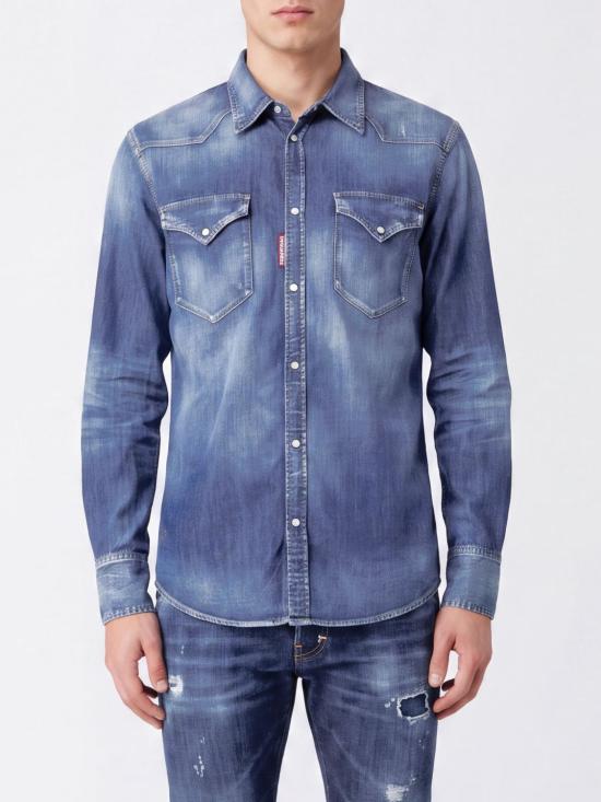 26FW 디스퀘어드2 데님 셔츠 S74DM0986S30341 470 Navy