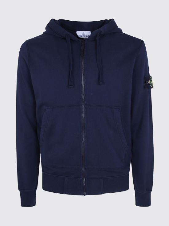 26FW 스톤 아일랜드 오가닉 코튼 플리스 레귤러 핏 후드 집업 6100061S0051 V0020 Navy - STONE ISLAND