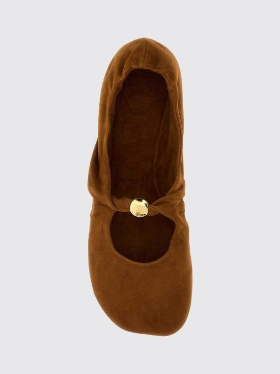 26FW 로에베 페블 소프트 발레리나 스웨이드 슈즈 LLPF466X04 TAN Brown - LOEWE
