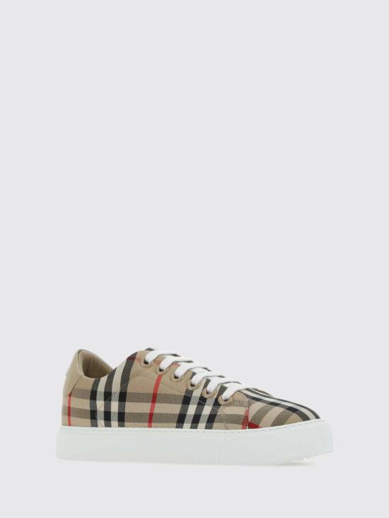 26FW 버버리 체크 레더 스니커즈 8049777 Beige - BURBERRY