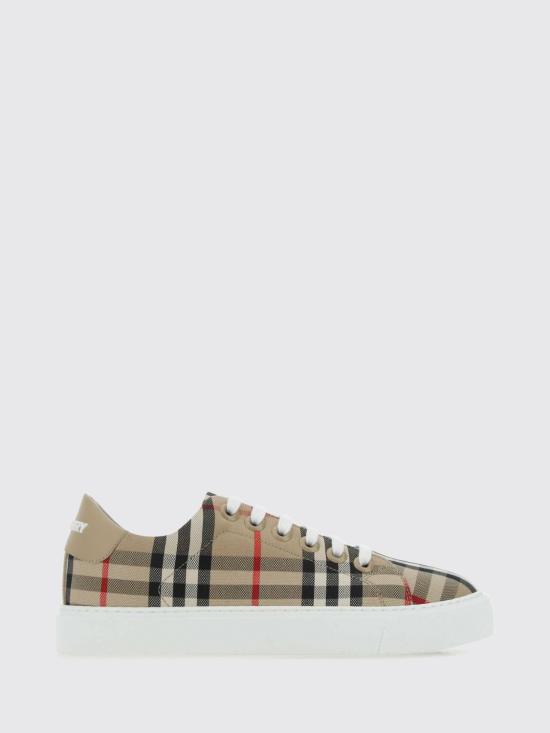 26FW 버버리 체크 레더 스니커즈 8049777 Beige
