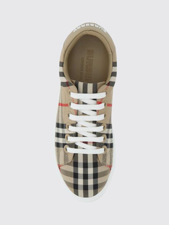 26FW 버버리 체크 레더 스니커즈 8049777 Beige - BURBERRY