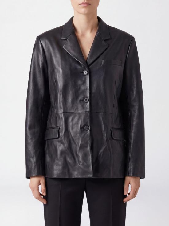 26FW 마그다뷰트림 가죽 자켓 293726 Black