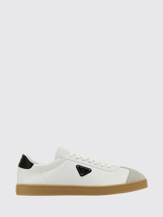 26FW 프라다 삼각 로고 레더 로우 스니커즈 2EE394FG000Y5T F0964 White 1