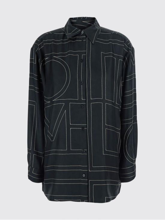 26FW 토템 셔츠 263WRT0480FB0704 001 Black - TOTEME