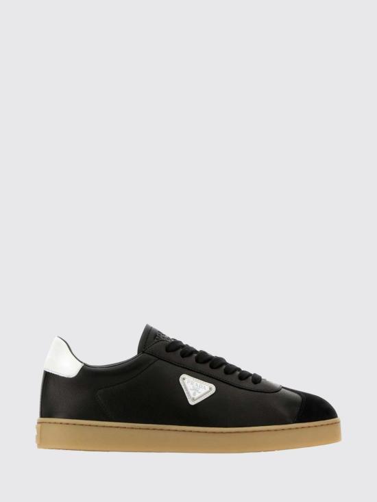 26FW 프라다 삼각 로고 레더 로우 스니커즈 2EE394FG000Y5T F0967 Black