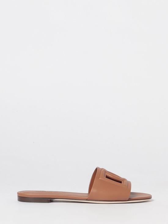 26FW 돌체앤가바나 DG 로고 카프스킨 슬리퍼 CQ0436AY329 81236 Brown
