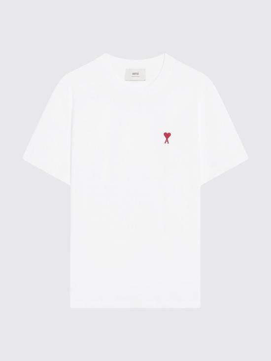26FW 아미 스몰 하트 로고 티셔츠 BFUTS035724 100 White - AMI