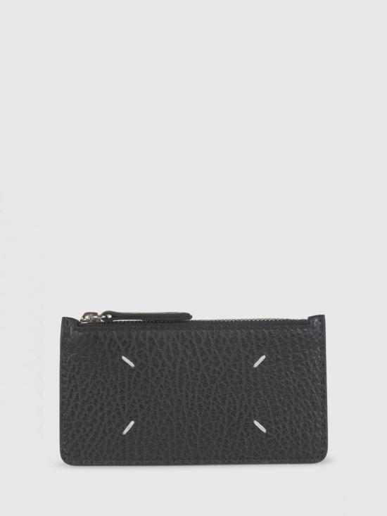 26FW 마르지엘라 스티치 레더 지퍼 카드 홀더 S56UI0143P4455 T8013 Black