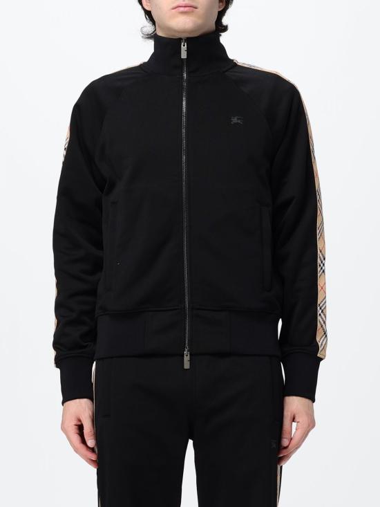 26FW 버버리 체크 트림 코튼 블렌드 트랙 자켓 8110563 Black