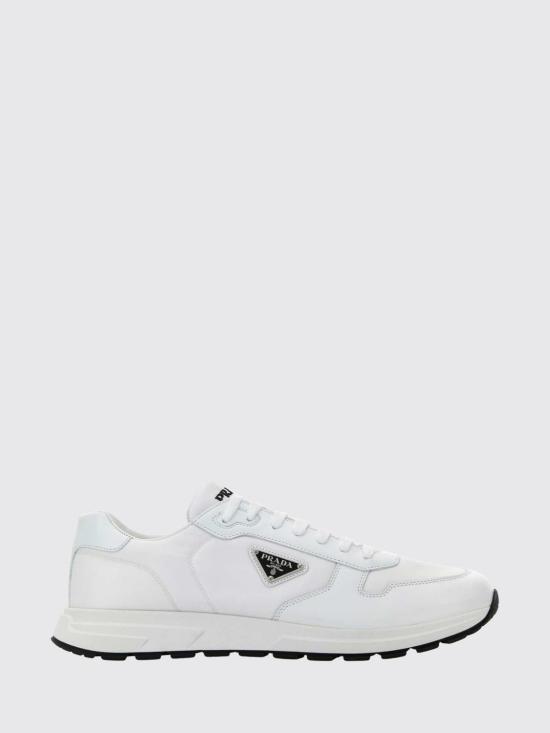 26FW 프라다 프랙스 2.0 스웨이드 시어링 로우탑 스니커즈 2EE443FG0003LF5 F0964 White