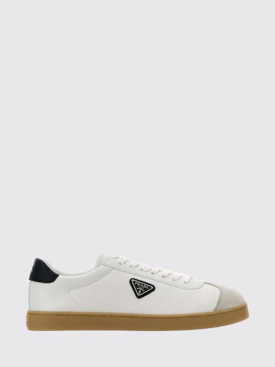 26FW 프라다 삼각 로고 레더 로우 스니커즈 2EE394FG000Y5T F0944 White