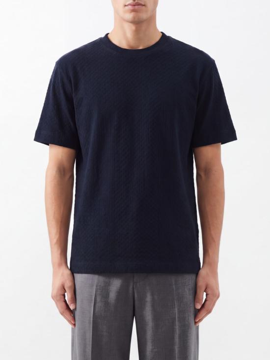 26FW 엠포리오 아르마니 반팔 티셔츠 EM007038AF10762 FB561 Navy