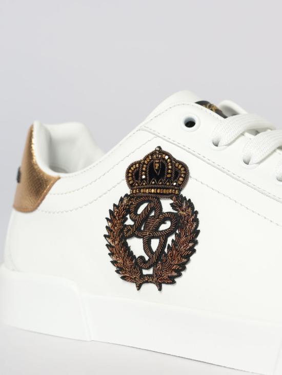 26FW 돌체앤가바나 카프스킨 나파 포르토피노 스니커즈 CS2330AH136 8I047 White - DOLCE & GABBANA