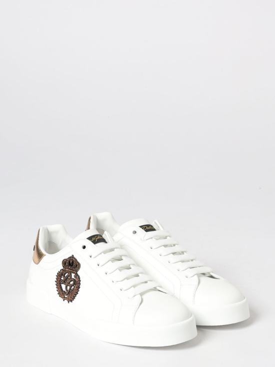 26FW 돌체앤가바나 카프스킨 나파 포르토피노 스니커즈 CS2330AH136 8I047 White - DOLCE & GABBANA