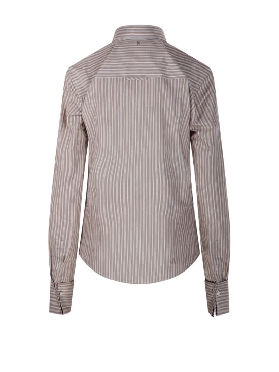 26SS 아미 코튼 롱 슬리브 러플 어드저스티드 셔츠 캐시미어 FSH821 CO0219 A040 BEIGE TAUPE WHITE DOM - AMI