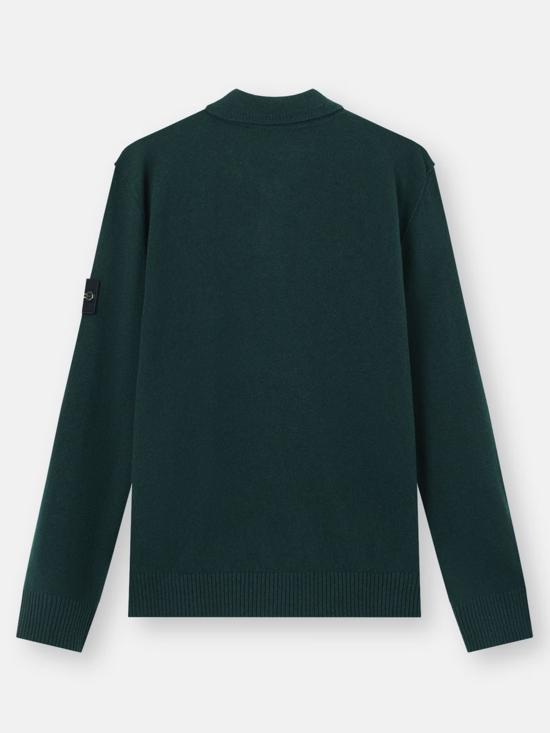 26FW 스톤 아일랜드 라이트 RWS 질롱 울 버튼 플래킷 루즈 핏 폴로 칼라 스웨터 L2S155100018S00B4 V005S VERDE - STONE ISLAND