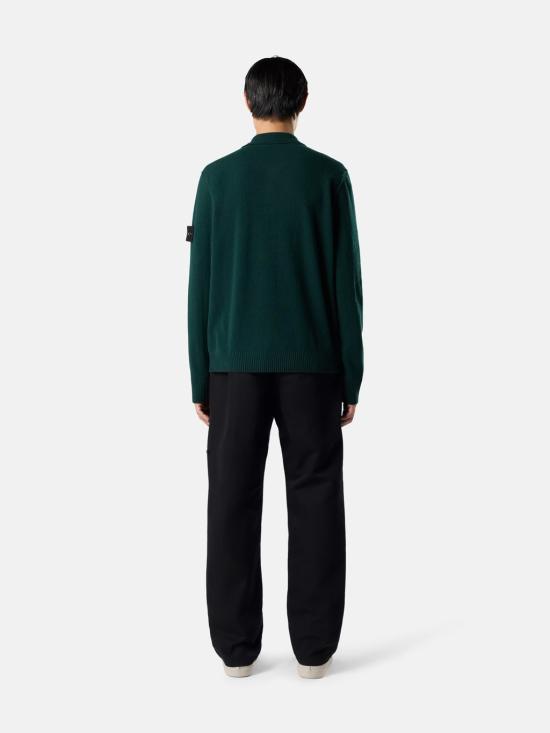 26FW 스톤 아일랜드 라이트 RWS 질롱 울 버튼 플래킷 루즈 핏 폴로 칼라 스웨터 L2S155100018S00B4 V005S VERDE - STONE ISLAND
