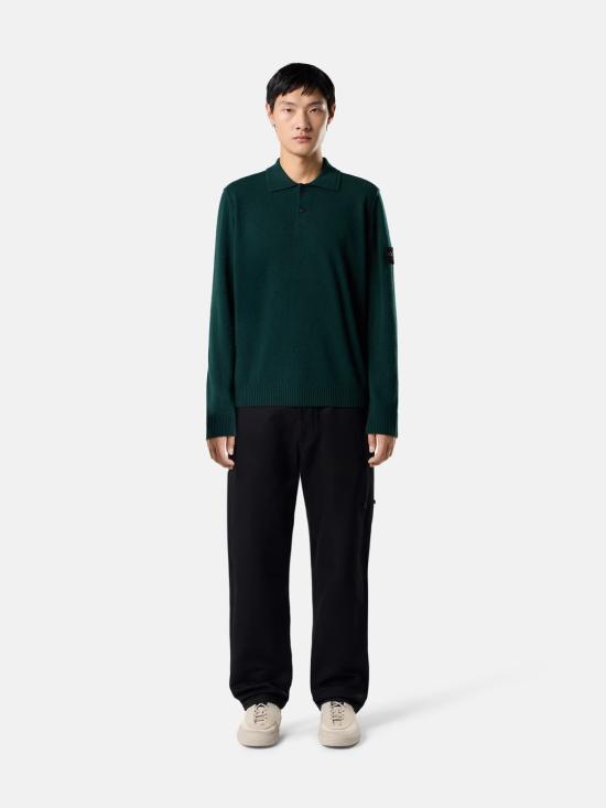 26FW 스톤 아일랜드 라이트 RWS 질롱 울 버튼 플래킷 루즈 핏 폴로 칼라 스웨터 L2S155100018S00B4 V005S VERDE - STONE ISLAND