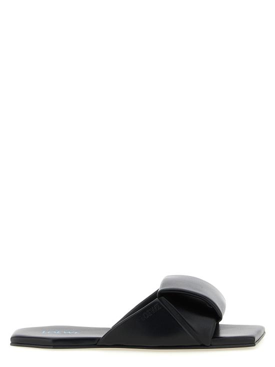 26FW 로에베 오리가미 램스킨 슬라이드 샌들 오리가미 램스킨 슬라이드 샌들 L815465XBD1100 Black