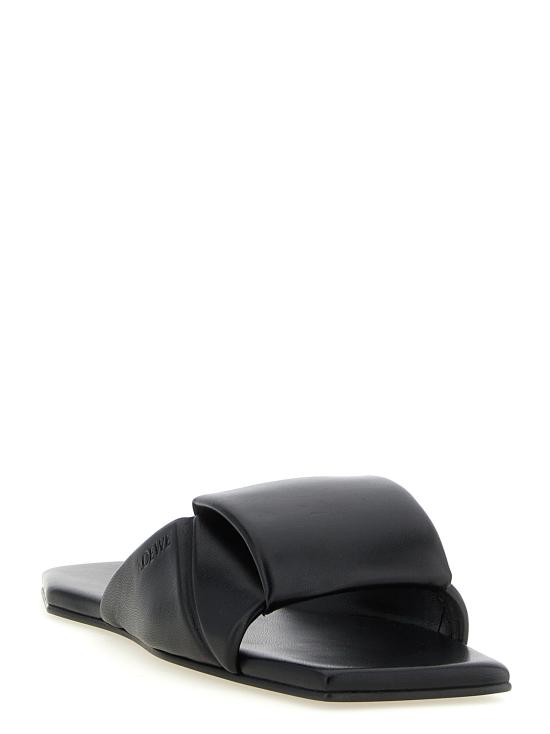 26FW 로에베 오리가미 램스킨 슬라이드 샌들 오리가미 램스킨 슬라이드 샌들 L815465XBD1100 Black - LOEWE