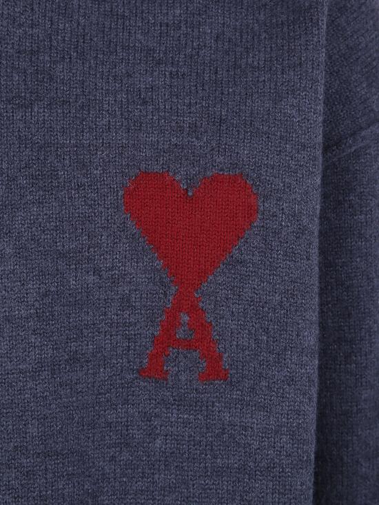 26FW 아미 ADC 터틀넥 스웨터 UKS839 018 099 084 HEATHER GREY RED - AMI